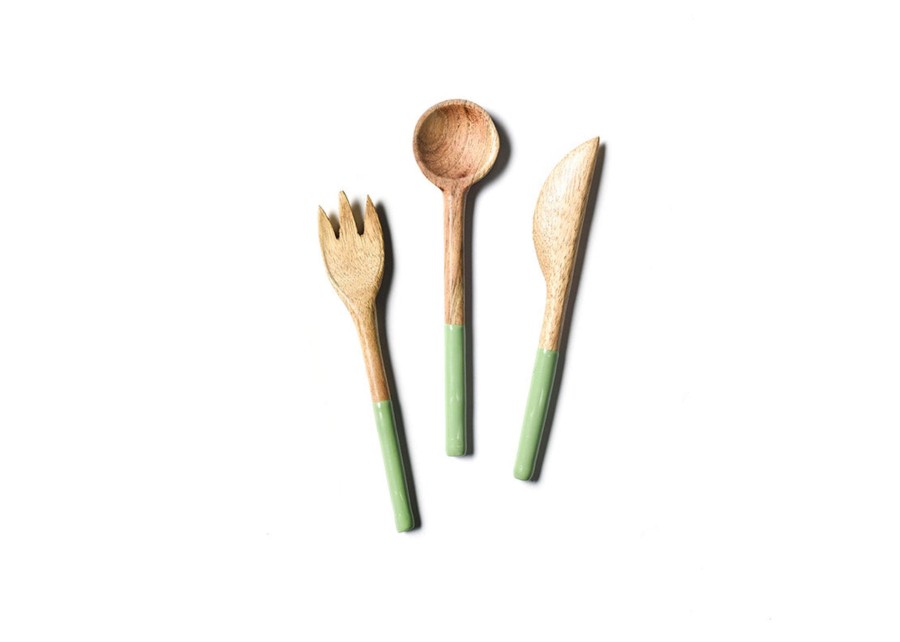 Entertaining Coton Colors by Laura Johnson | Fundamentals Sage Wood Appetizer Utensils, Set Of 3