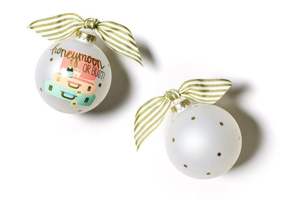 Ornaments Coton Colors by Laura Johnson | Honeymoon Or Bust Glass Ornament