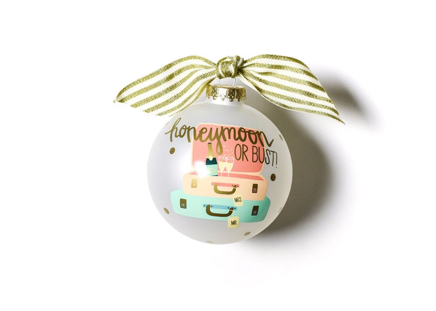 Ornaments Coton Colors by Laura Johnson | Honeymoon Or Bust Glass Ornament