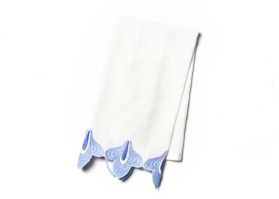 Home Coton Colors by Laura Johnson | Iris Blue Sprout Trim Medium Hand Towel