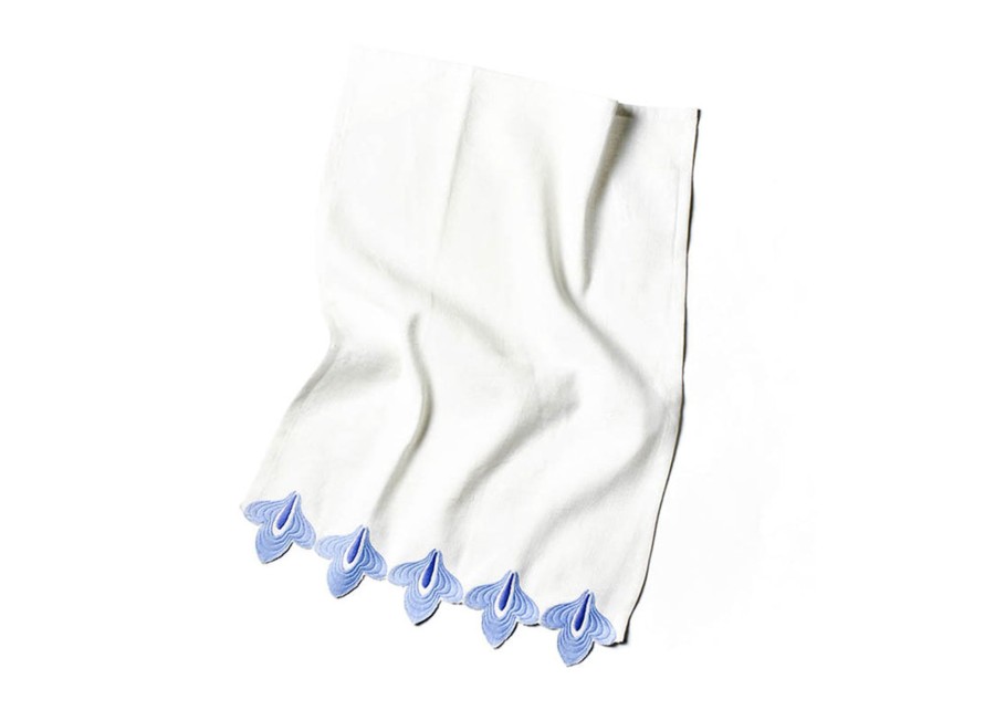 Home Coton Colors by Laura Johnson | Iris Blue Sprout Trim Medium Hand Towel