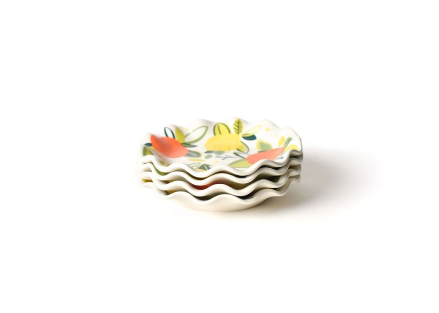 Tabletop Coton Colors by Laura Johnson | Citrus Ruffle Salad Plate, Set Of 4