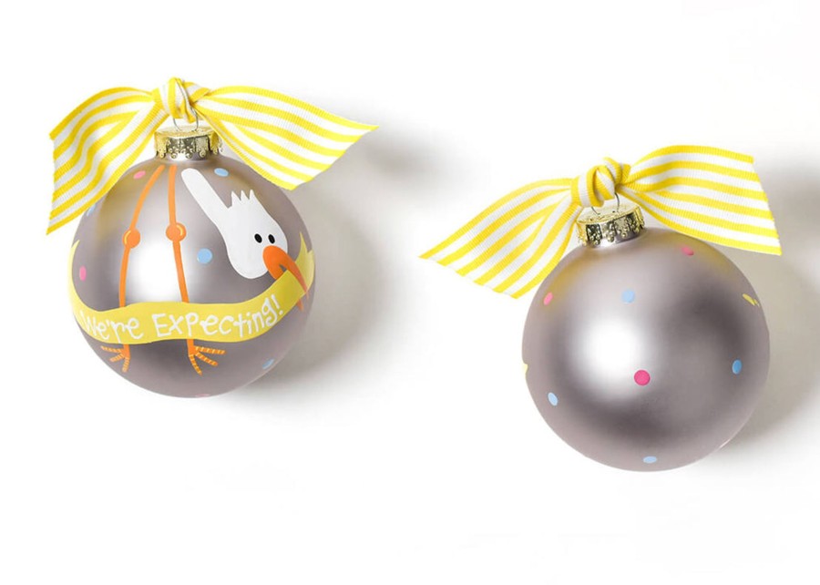 Ornaments Coton Colors by Laura Johnson | Stork We'Re Expecting Glass Ornament