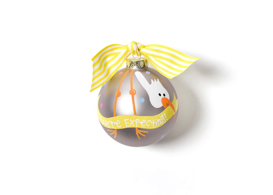 Ornaments Coton Colors by Laura Johnson | Stork We'Re Expecting Glass Ornament