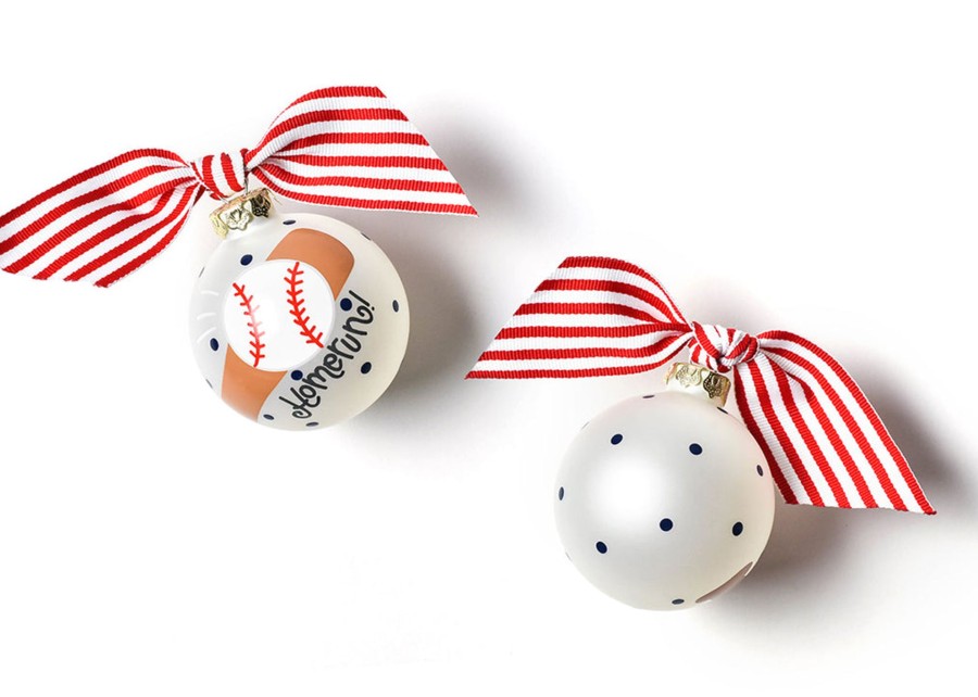 Commemorative Keepsakes Coton Colors by Laura Johnson | Baseball And Bat Glass Ornament