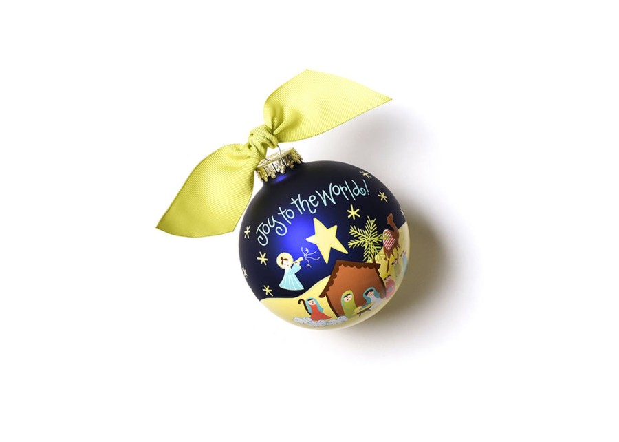 Ornaments Coton Colors by Laura Johnson | Joy To The World Nativity Glass Ornament