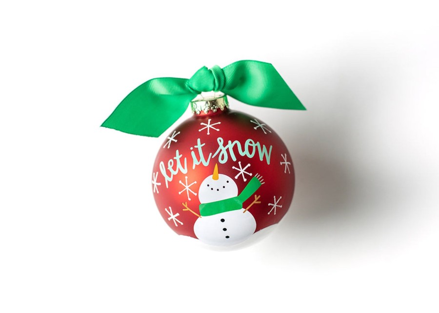 Ornaments Coton Colors by Laura Johnson | Snowman Let It Snow Glass Ornament