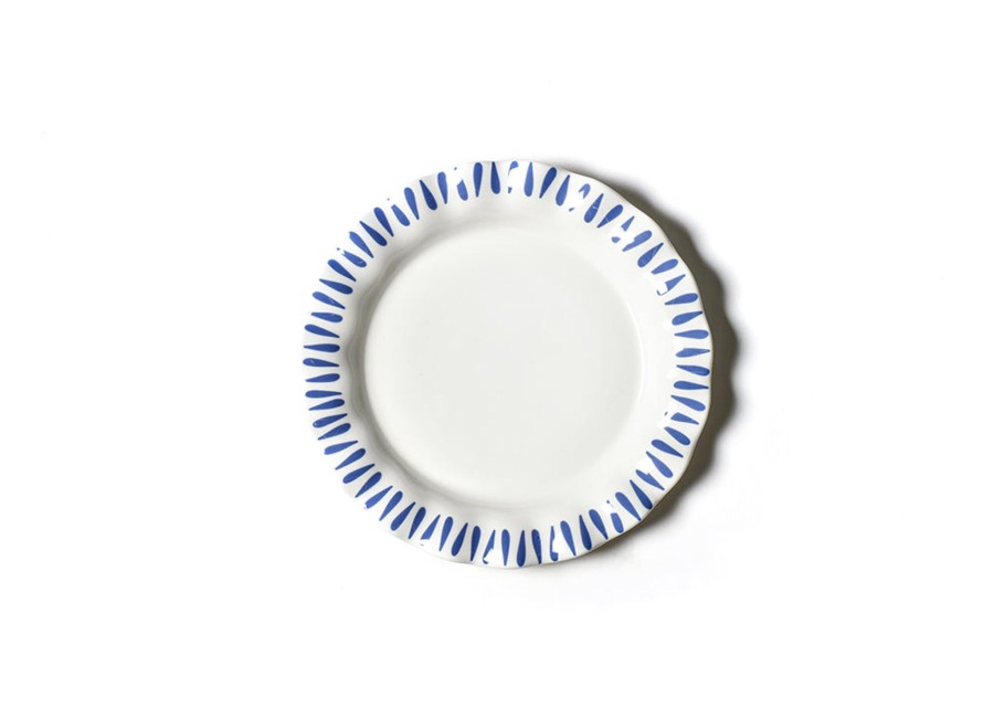 Tabletop Coton Colors by Laura Johnson | Iris Blue Drop Ruffle Dinner Plate, Set Of 4