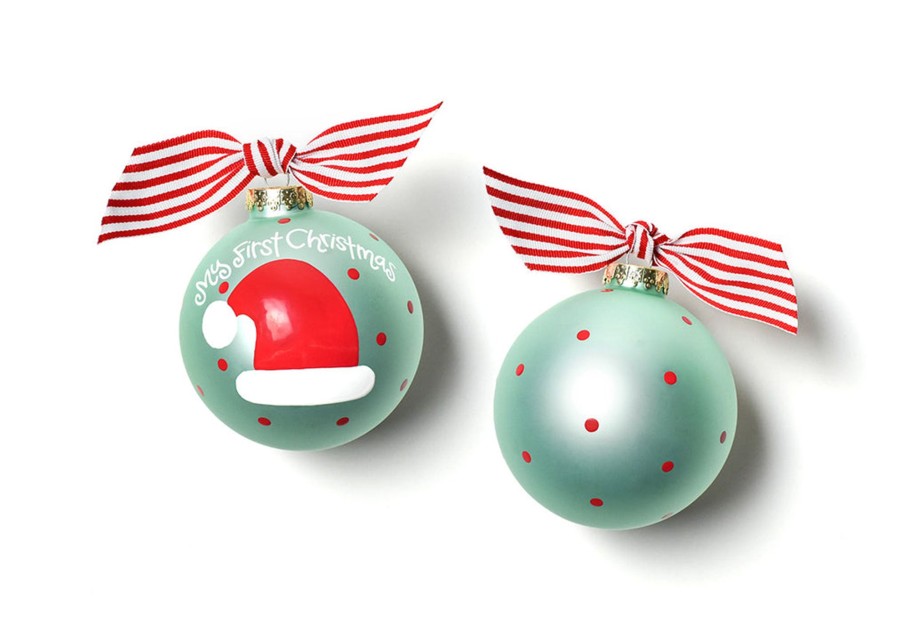 Ornaments Coton Colors by Laura Johnson | My First Christmas Hat Boy Glass Ornament