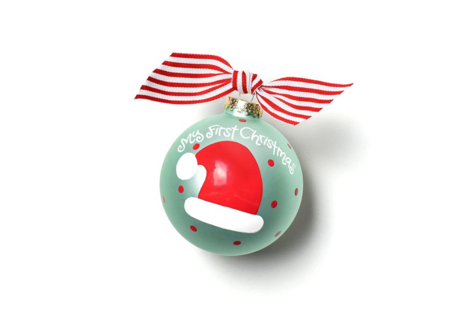 Ornaments Coton Colors by Laura Johnson | My First Christmas Hat Boy Glass Ornament