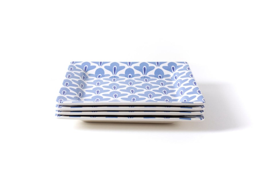 Entertaining Coton Colors by Laura Johnson | Iris Blue Sprout Square Platter, Set Of 4