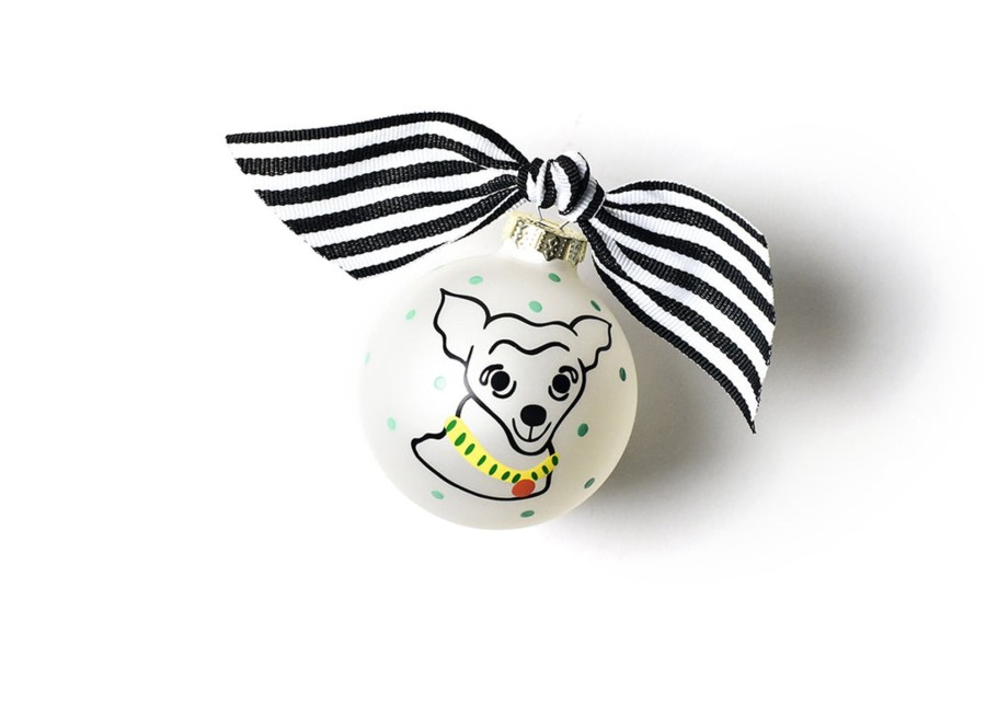 Commemorative Keepsakes Coton Colors by Laura Johnson | Pet Portrait Glass Ornament - Pointy