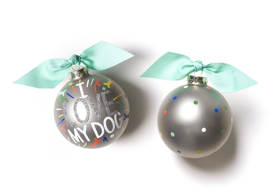 Commemorative Keepsakes Coton Colors by Laura Johnson | I Love My Dog Popper Glass Ornament