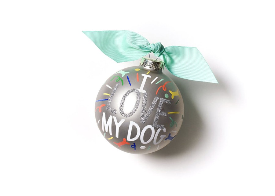 Commemorative Keepsakes Coton Colors by Laura Johnson | I Love My Dog Popper Glass Ornament