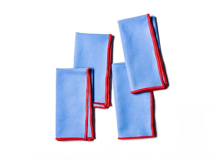 Entertaining Coton Colors by Laura Johnson | Color Block French Blue And Red Napkin, Set Of 4