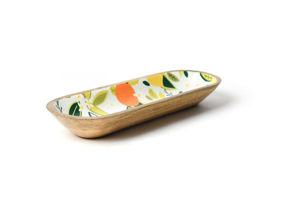 Entertaining Coton Colors by Laura Johnson | Blue Citrus Print Wood Dough Bowl