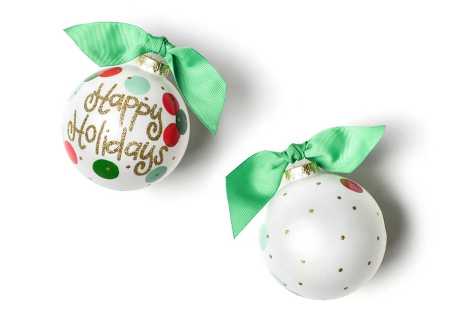 Ornaments Coton Colors by Laura Johnson | Layered Dot Happy Holidays Glass Ornament