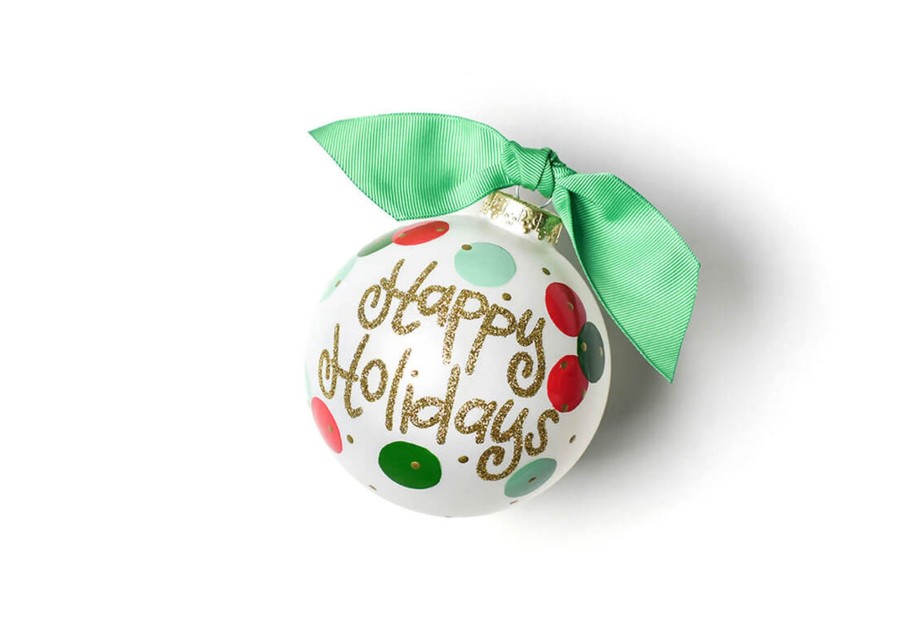 Ornaments Coton Colors by Laura Johnson | Layered Dot Happy Holidays Glass Ornament