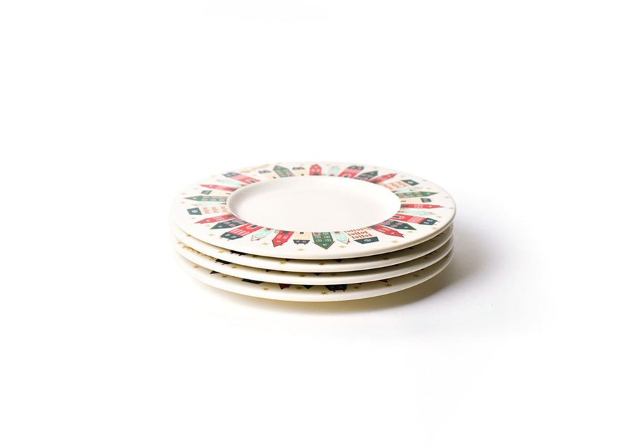 Tabletop Coton Colors by Laura Johnson | Flying Santa Rimmed Dinner Plate, Set Of 4