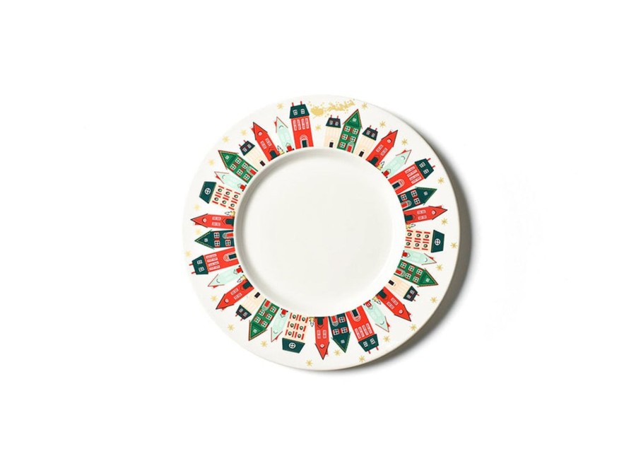 Tabletop Coton Colors by Laura Johnson | Flying Santa Rimmed Dinner Plate, Set Of 4