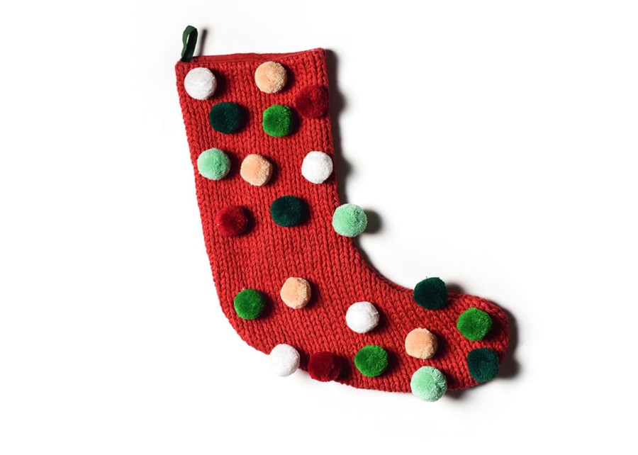 Home Coton Colors by Laura Johnson | Christmas In The Village Pom Pom Stocking