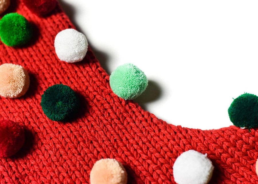 Home Coton Colors by Laura Johnson | Christmas In The Village Pom Pom Stocking