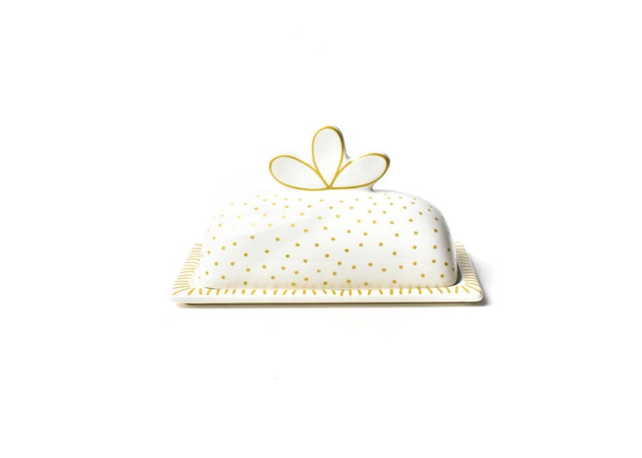 Entertaining Coton Colors by Laura Johnson | Deco Gold Scallop Knob Butter Dish