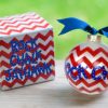 Ornaments Coton Colors by Laura Johnson | University Of Kansas Chevron Ornament