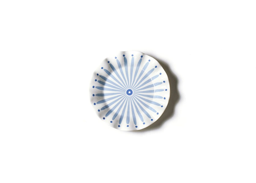 Tabletop Coton Colors by Laura Johnson | Iris Blue Burst Ruffle Salad Plate, Set Of 4