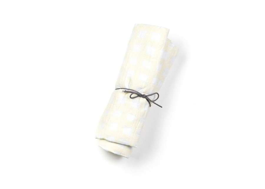 Commemorative Keepsakes Coton Colors by Laura Johnson | Ecru Gingham Swaddle