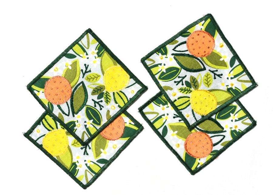 Entertaining Coton Colors by Laura Johnson | Citrus Print Cocktail Napkins, Set Of 4