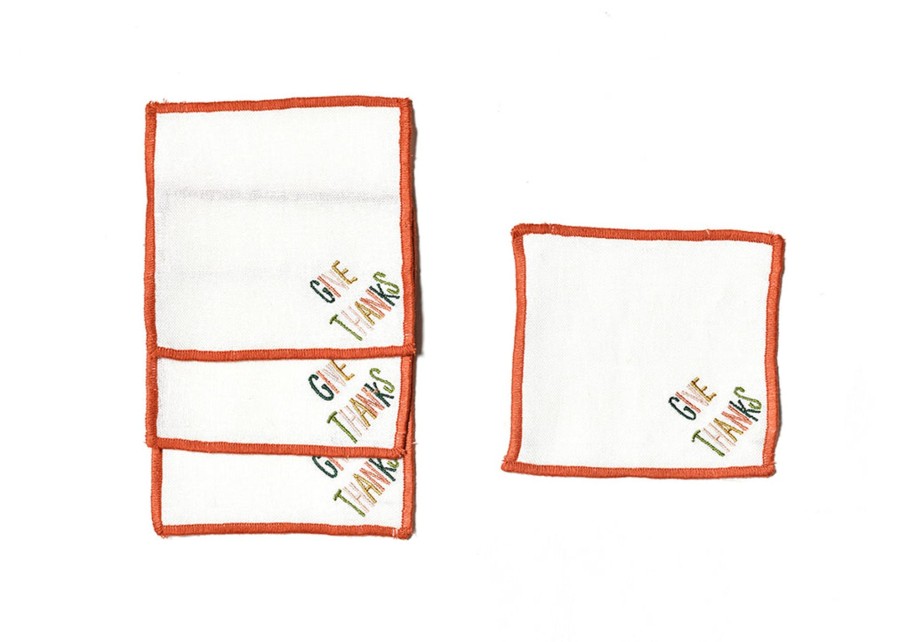 Entertaining Coton Colors by Laura Johnson | Give Thanks Cocktail Napkins, Set Of 4