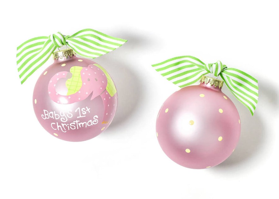 Ornaments Coton Colors by Laura Johnson | Elephant Pink Glass Ornament