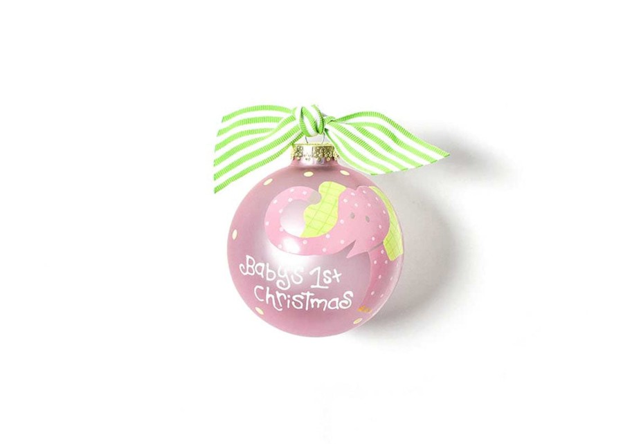 Ornaments Coton Colors by Laura Johnson | Elephant Pink Glass Ornament