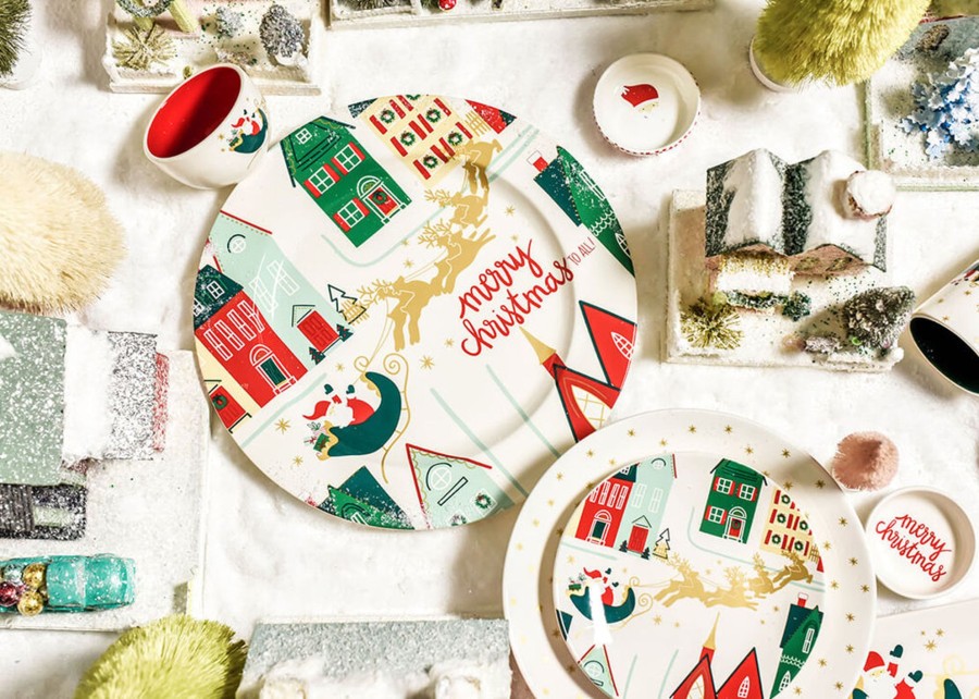 Entertaining Coton Colors by Laura Johnson | Christmas In The Village Platter