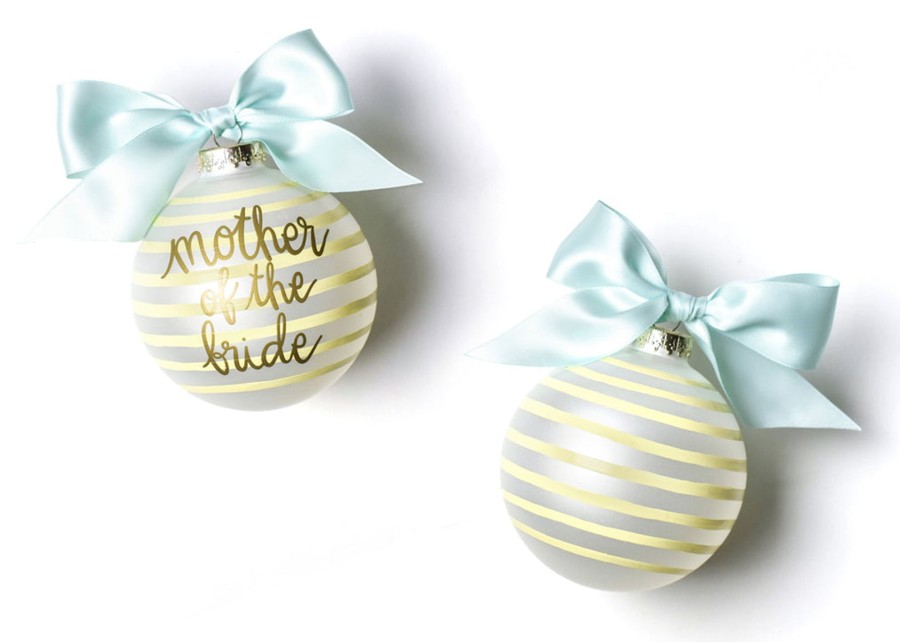 Ornaments Coton Colors by Laura Johnson | Stripe Mother Of The Bride Glass Ornament