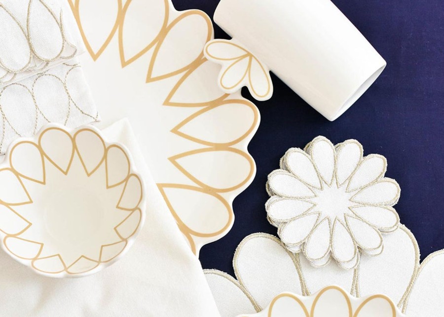 Entertaining Coton Colors by Laura Johnson | Deco Gold Scallop Platter