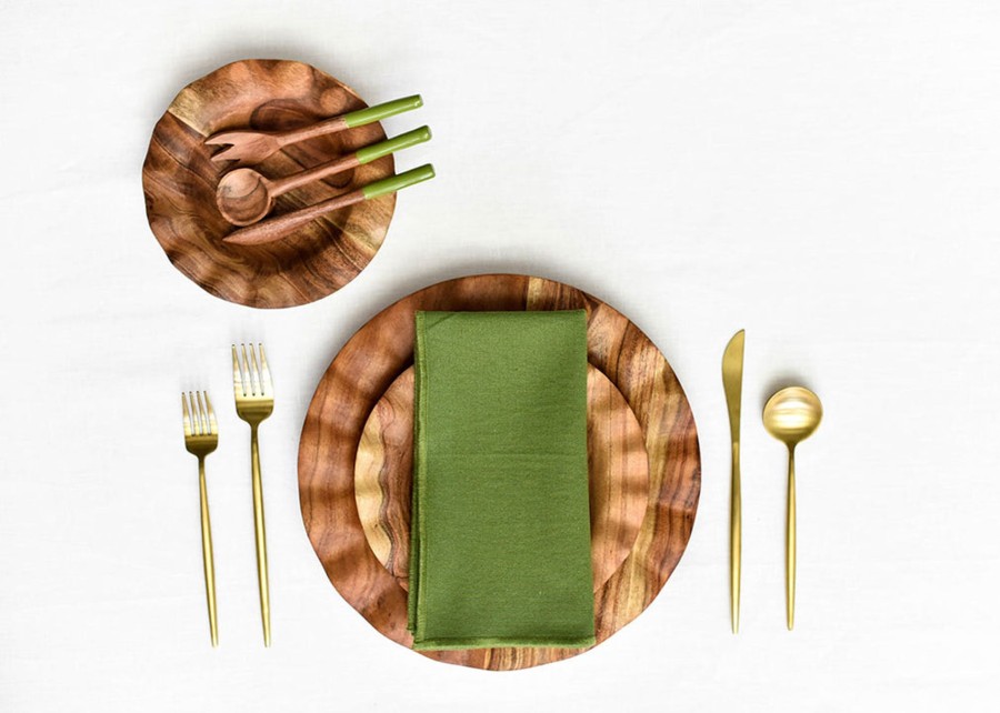 Entertaining Coton Colors by Laura Johnson | Fundamental Olive Wood Appetizer Fork