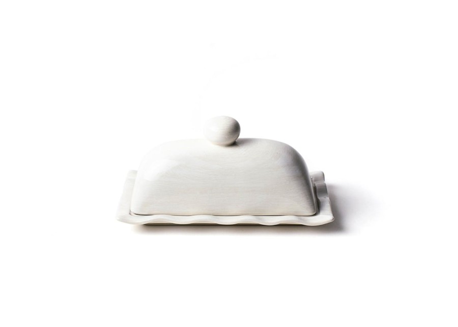 Entertaining Coton Colors by Laura Johnson | Signature White Ruffle Domed Butter Dish