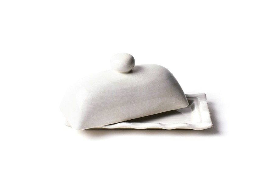 Entertaining Coton Colors by Laura Johnson | Signature White Ruffle Domed Butter Dish