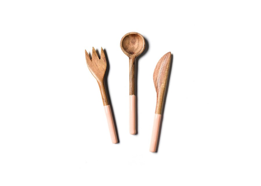 Entertaining Coton Colors by Laura Johnson | Fundamentals Blush Wood Appetizer Utensils, Set Of 3