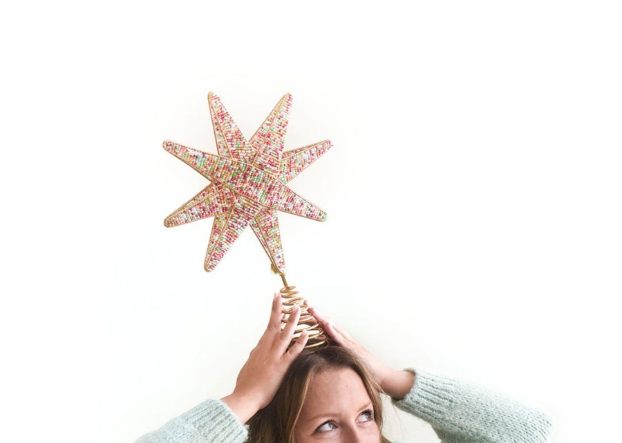 Home Coton Colors by Laura Johnson | Multi Beaded Star Large Tree Topper