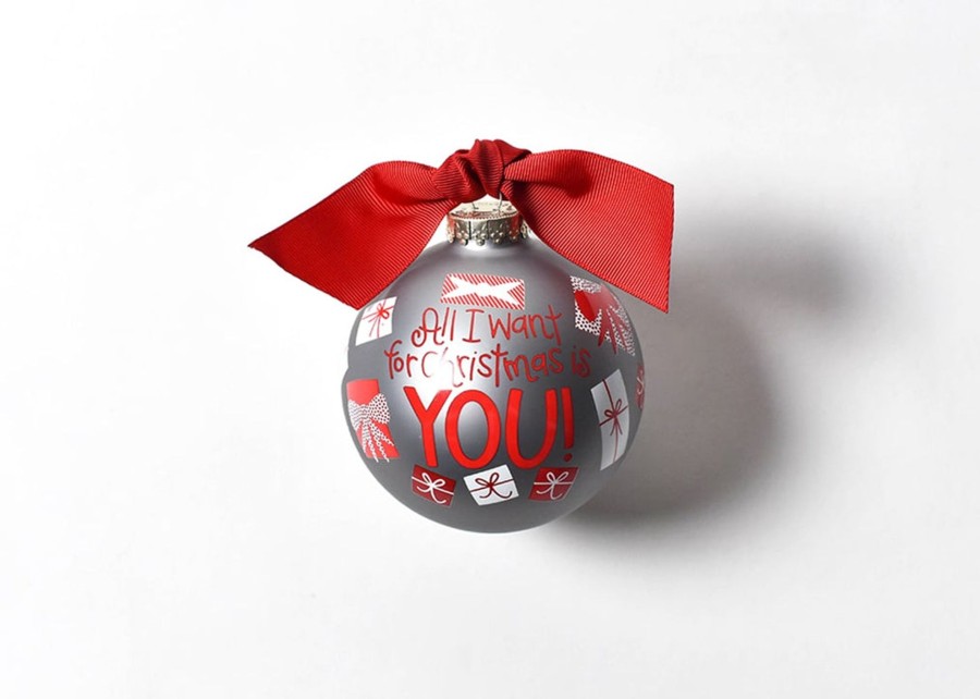 Ornaments Coton Colors by Laura Johnson | All I Want For Christmas Is You Glass Ornament