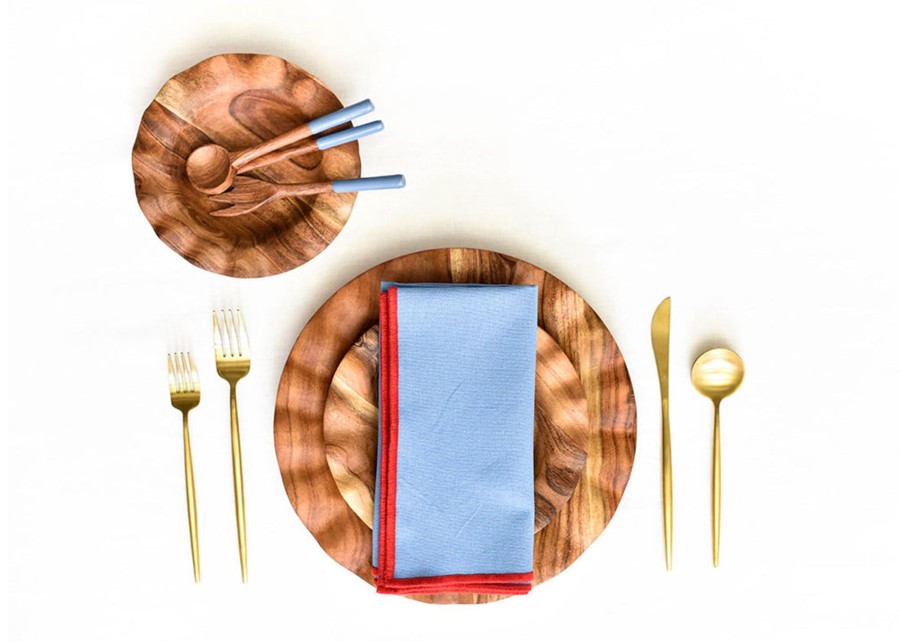 Entertaining Coton Colors by Laura Johnson | Fundamental Blue Wood Appetizer Fork