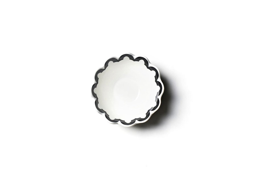 Tabletop Coton Colors by Laura Johnson | Black Arabesque Trim Scallop Small Bowl