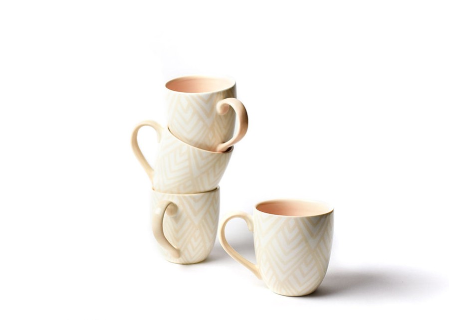 Tabletop Coton Colors by Laura Johnson | Blush Layered Diamond Mug, Set Of 4