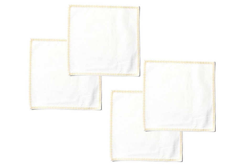 Entertaining Coton Colors by Laura Johnson | Blush Quatrefoil Trim Square Placemat, Set Of 4