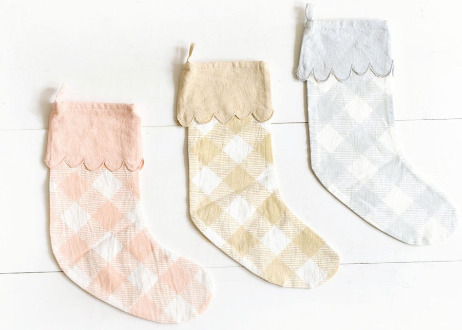 Commemorative Keepsakes Coton Colors by Laura Johnson | Blush Buffalo Stocking With Trim