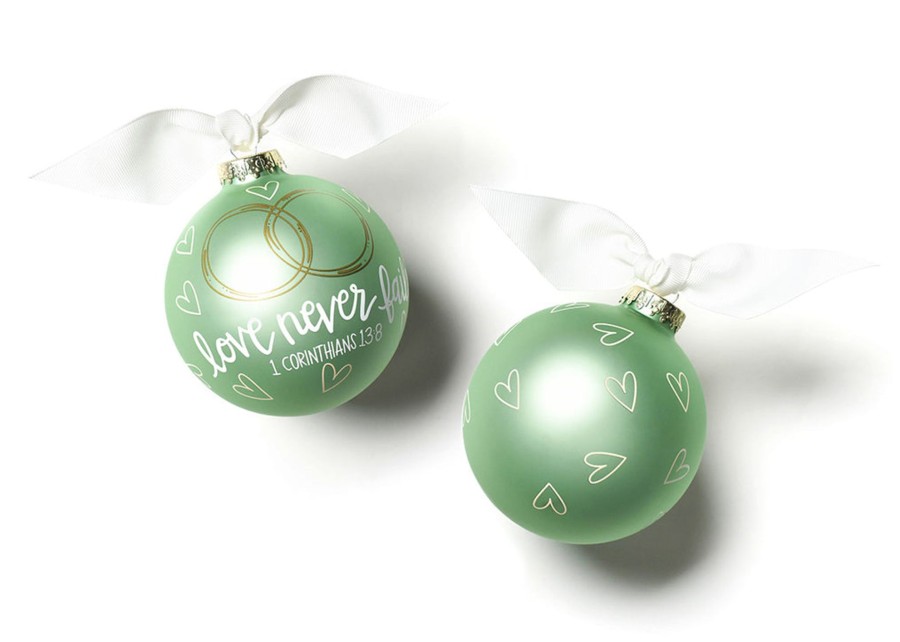 Ornaments Coton Colors by Laura Johnson | Love Never Fails Glass Ornament