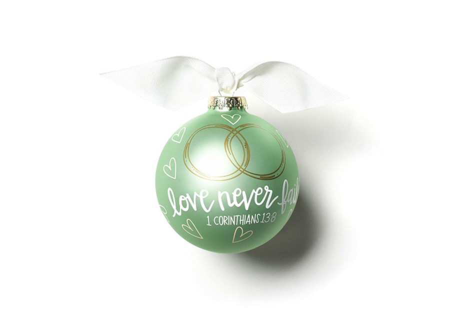 Ornaments Coton Colors by Laura Johnson | Love Never Fails Glass Ornament